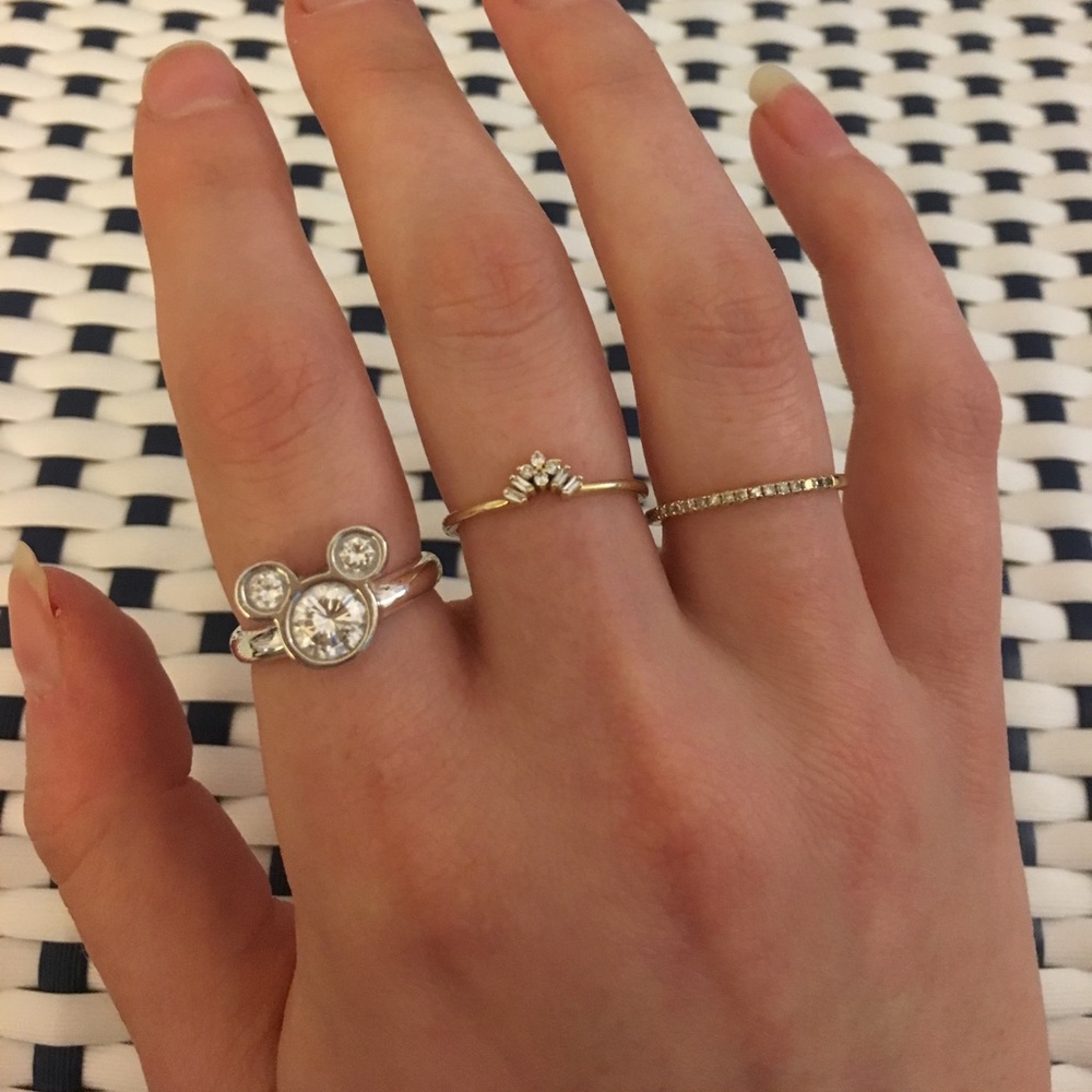 Disney Sterling Silver Cubic Zirconia Ring